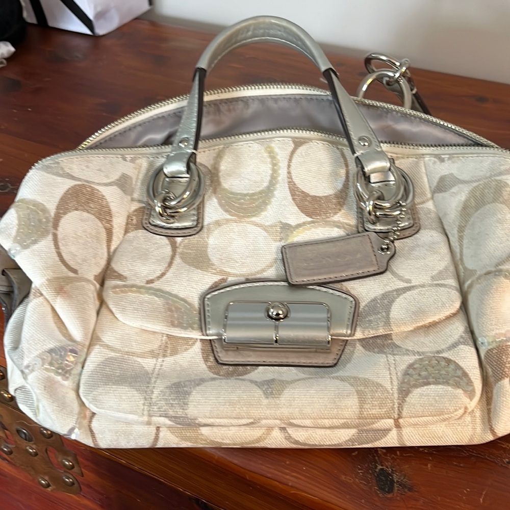 Kristin Signature Dome Sequin Satchel Shoulder Bag COACH M1171-19338 Kristin....